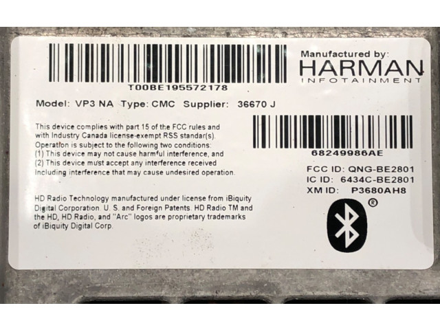 Дисплей 68249986AE Jeep Cherokee