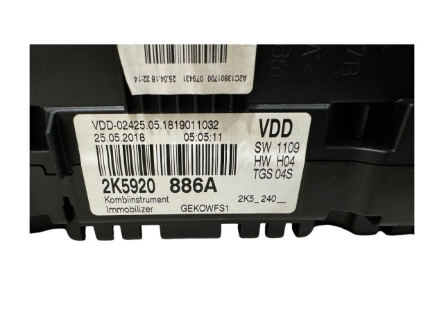 Панель приборов 2K5920886A, VDD0242505 Volkswagen Caddy