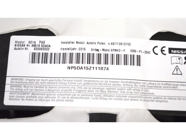 Подушка безопасности пассажира 985155DA0A, 630963300 Infiniti Q30