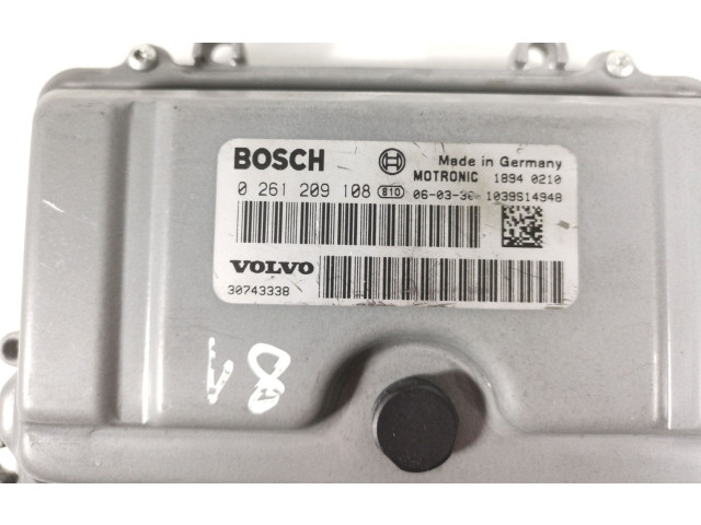 Блок управления двигателя 30743338, 0261209108 Volvo S80