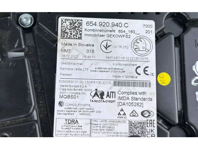Панель приборов 654920940C   Skoda Kamiq       