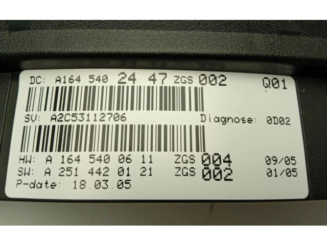 Панель приборов A1645402447   Mercedes-Benz ML W164       