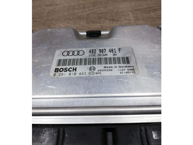 Блок управления двигателем Блок управления 4b2907401f, 0281010443 Audi A6 S6 C5 4B