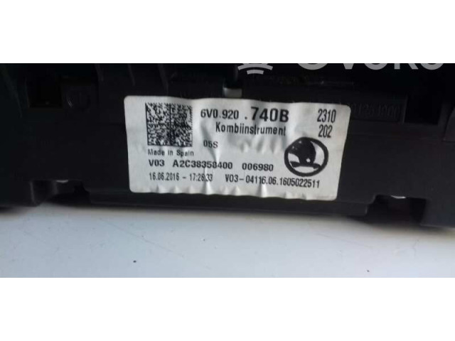 Панель приборов 6V0920740B Skoda Fabia Mk3 (NJ)