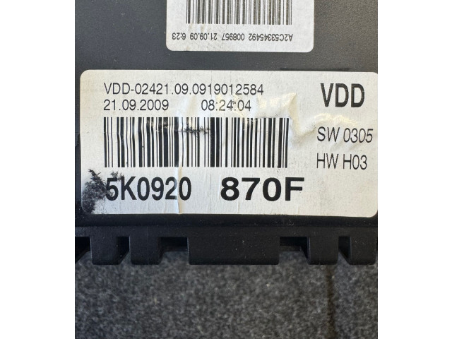 Панель приборов 5K0920870F, VDD02421 Volkswagen Golf VI