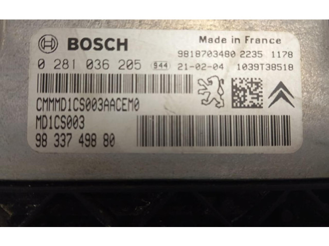 Řídící jednotka 9833749880   Peugeot Partner 2021