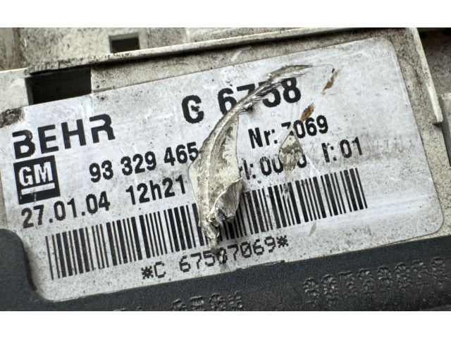 Блок управления климат-контролем 93329465, G6738   Opel Meriva A
