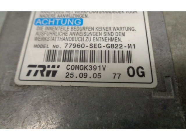 Блок подушек безопасности 77960SEGG822M1, 77960-SEGG-822-M1 Honda Accord