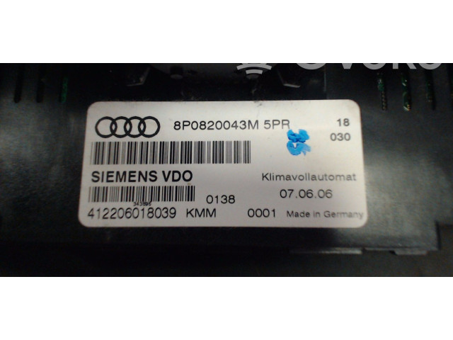Блок управления климат-контролем 8P0820043M Audi A3 S3 8P