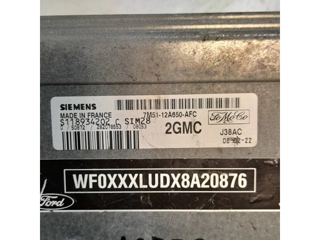 Řídící jednotka 7M5112A650AFC, S118934202C Ford Focus 2007
