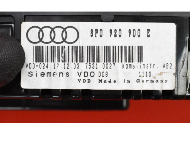 Панель приборов 8P0920900E, 8P0920900E Audi A3 S3 8L