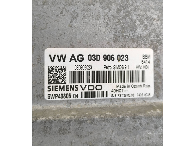 Блок управления двигателя 03D906023, 5WP4080604   Skoda Fabia Mk2 (5J)