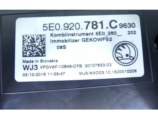 Панель приборов 5E0920781C, IMPRK1319916   Skoda Octavia Mk3 (5E)       