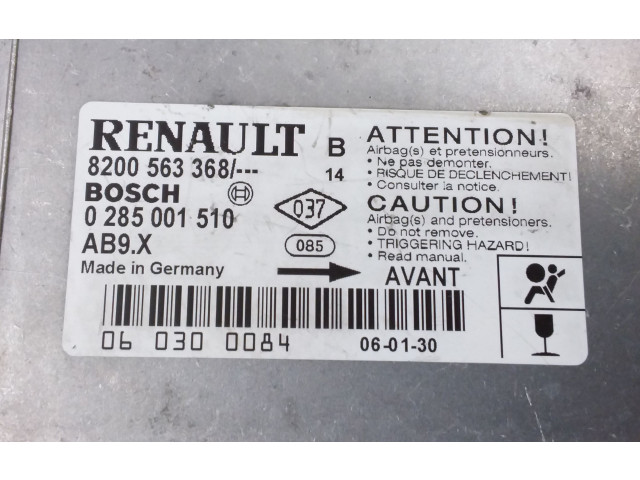 Блок подушек безопасности 0285001510, 8200563368   Renault Clio III