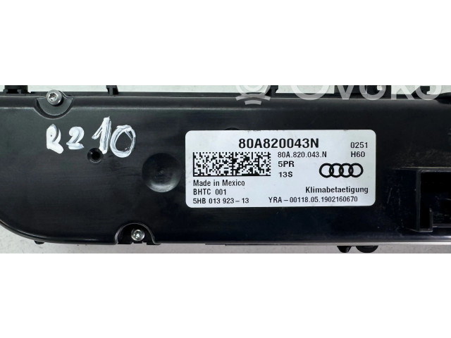 Блок управления климат-контролем 80A820043N, 5HB01392313 Audi Q5 SQ5