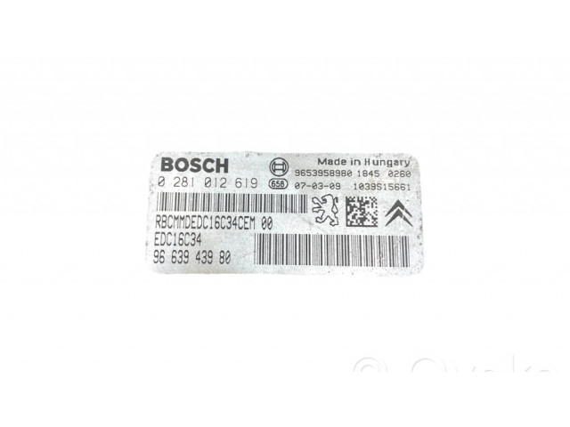 Řídící jednotka 9663943980, 0281012619   Citroen Berlingo 2013