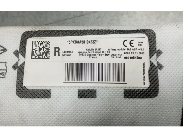 Подушка безопасности в сиденье 9821954780, 6404966   Peugeot 2008 II