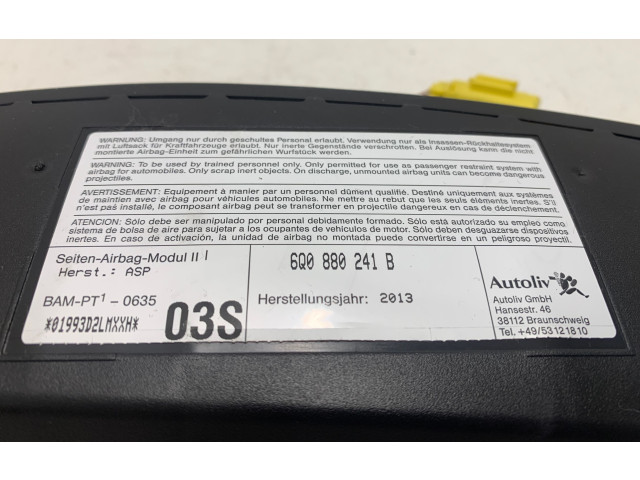 Рулевая рейка Надувная подушка для сиденья 6Q0880241B, 0635 Skoda Fabia Mk2 (5J) 2007 - 2014 года