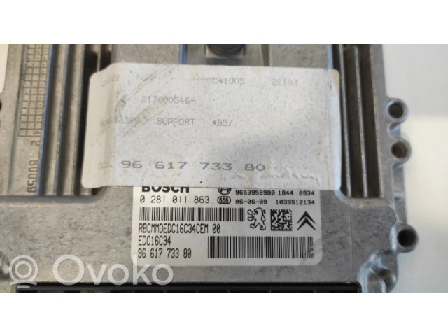 Блок управления двигателя 0281011863, 9661773380   Citroen C4 I
