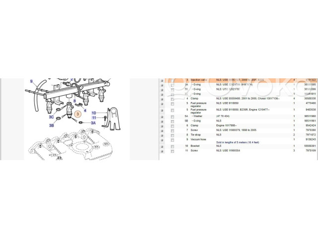 Форсунка 9181322, 55557323    Saab 9-5  B235R 