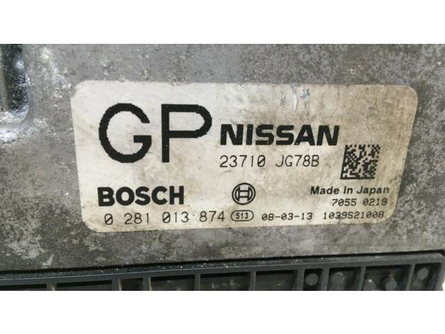 Řídící jednotka 23710JG78B, 0281013874 Nissan X-Trail T31 2008