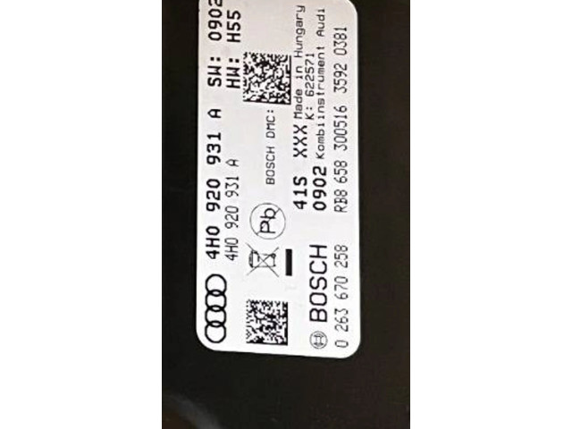 Přístrojová deska Audi A8 S8 D4 4H 2016 4H0920931A