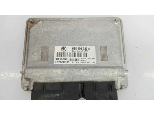 Блок управления двигателя 03E906033A, 5WP4012007 Skoda Fabia Mk1 (6Y)