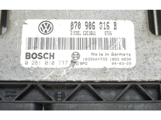 Блок управления двигателем Блок управления 070906016B   Volkswagen Phaeton