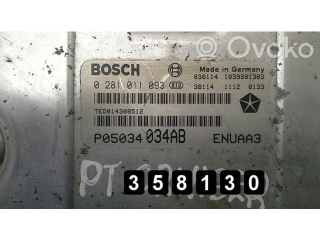 Блок управления двигателя 0281011093   Chrysler PT Cruiser
