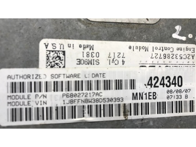 Блок управления двигателя A2C53286727, P68027217AC Jeep Patriot