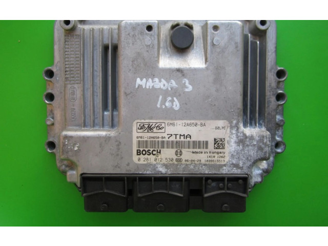 Блок управления двигателем Блок управления 6M61-12A650-BA, 0281012530 Mazda 3 I