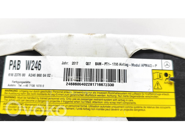 Подушка безопасности пассажира A2468600402, 618237600 Mercedes-Benz B W246 W242