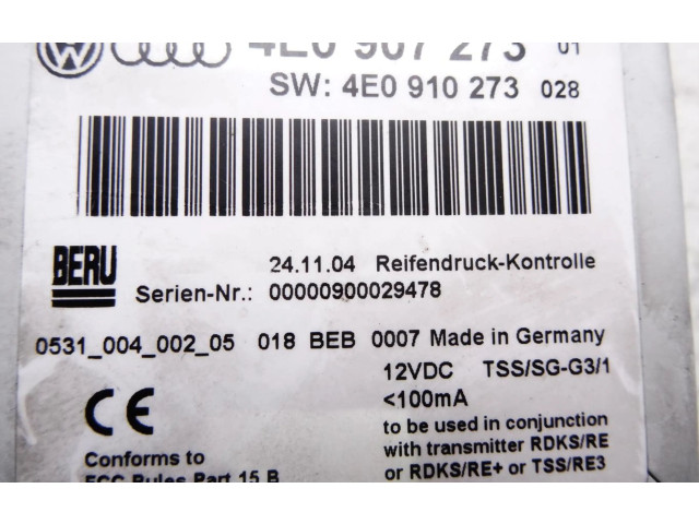 Řídící jednotka 4E0907273, 4E0907273 Audi A8 S8 D3 4E