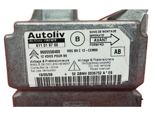 Блок подушек безопасности 9665558480, 611019700 Citroen Berlingo