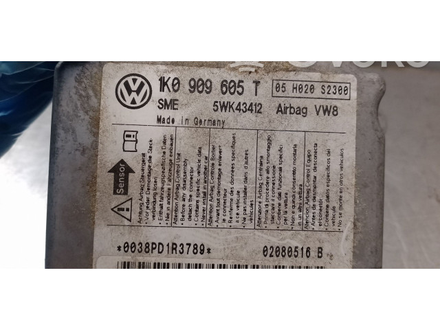 Блок подушек безопасности 1K0909605T, 5WK43412 Volkswagen Jetta V
