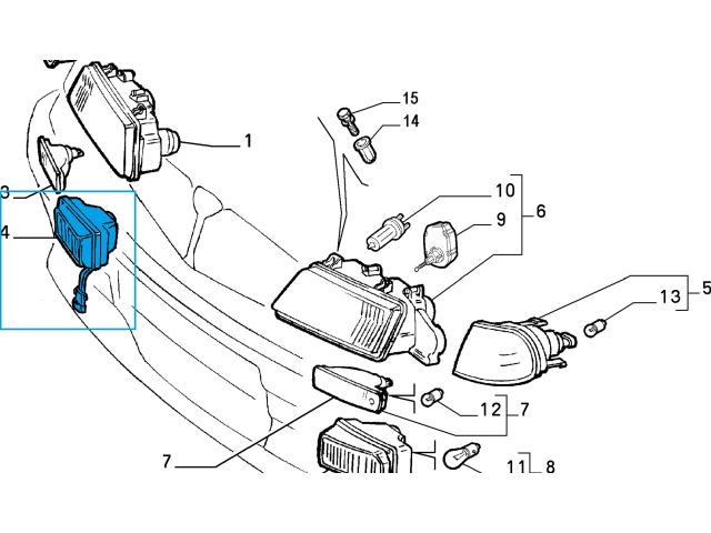 Передняя противотуманная фара