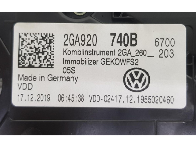 Přístrojová deska Volkswagen T-Roc 2020 2GA920740B, 2GA920740B