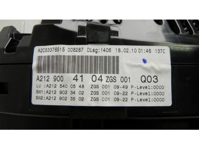 Панель приборов A2129004104, B767   Mercedes-Benz E W212       