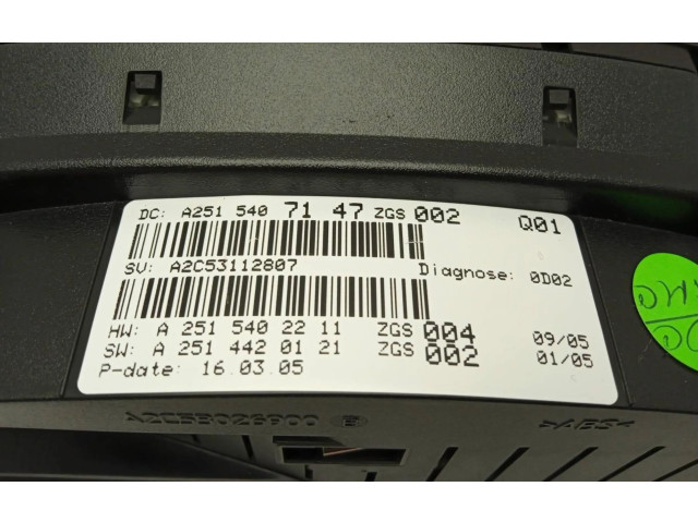 Панель приборов A2515407147   Mercedes-Benz ML W164       