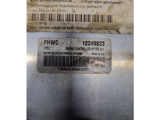 Блок управления двигателем Блок управления 12249823, 869823LB9068104B   Opel Meriva A