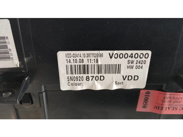 Přístrojová deska Volkswagen Tiguan 2010 5N0920870D, V0004000