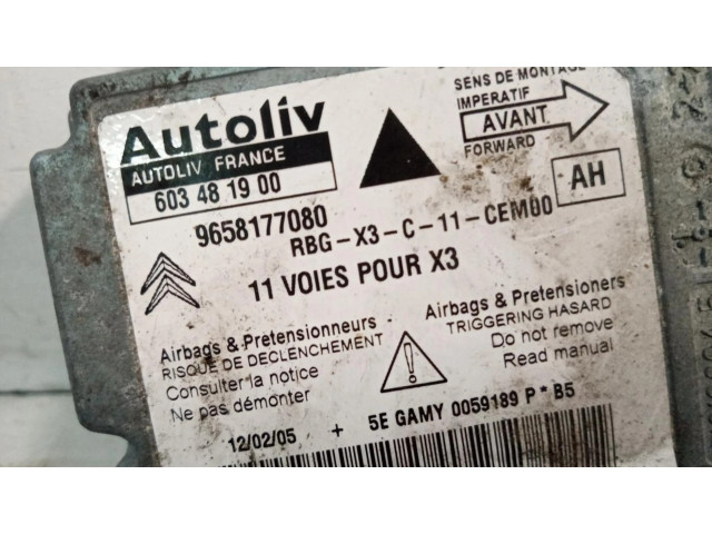 Блок подушек безопасности 9658177080, CENTRALITAAIRBAG Citroen Berlingo
