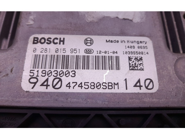 Řídící jednotka 51903003, 0281015951-BOSCH Alfa Romeo Giulietta 2012