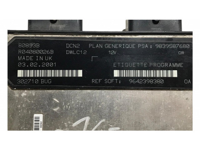 Řídící jednotka 9839587680, R04080026B Citroen Berlingo 2001