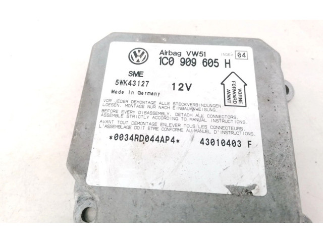 Блок подушек безопасности 1C0909605H, 5WK43127 Skoda Fabia Mk1 (6Y)