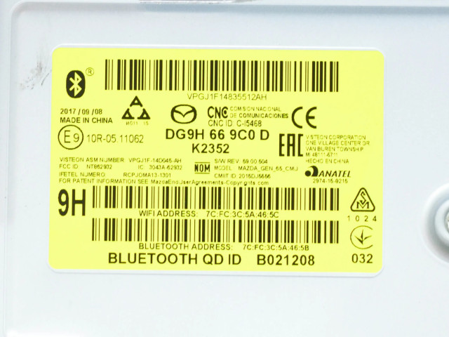 Дисплей DG9H669C0D, K2352 Mazda CX-3