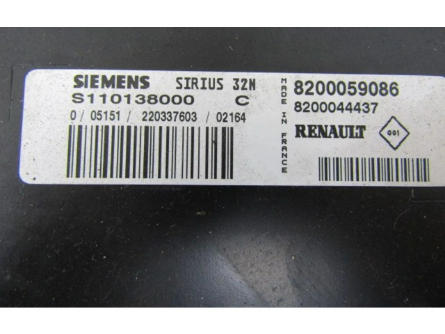 Блок управления двигателя 8200059086, 8200059086 Renault Twingo I