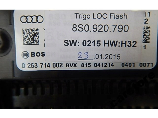 Přístrojová deska Audi TT TTS RS Mk3 8S 2014 8S0920790