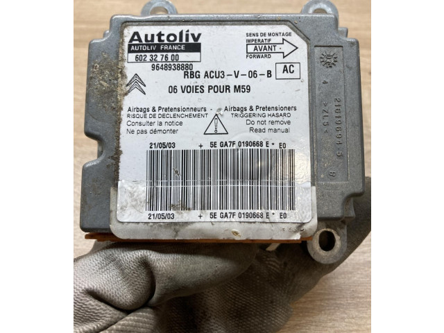 Блок подушек безопасности 9648938880, 602327600   Citroen Berlingo