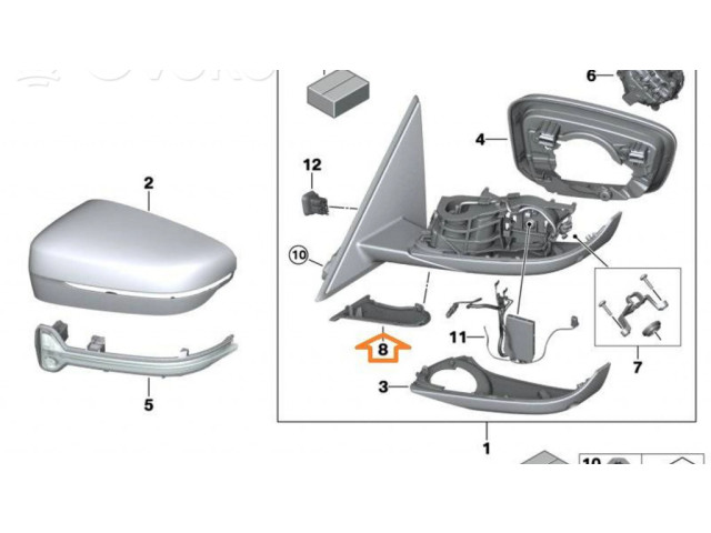 Zpětné zrcátko BMW 3 G20 G21 2019 51169464424, 9464424